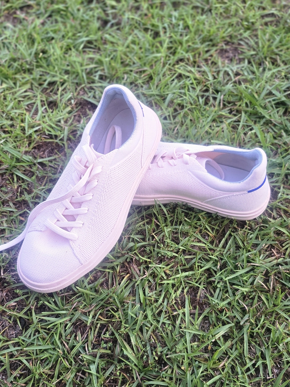 Rothy's Light Pink Knit Lace-Up Sneakers